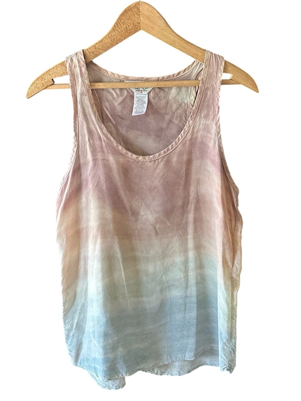 Hard Tail Forever Tank Top  Pastel Horizontal Tie-Dye Ombre Design Size S